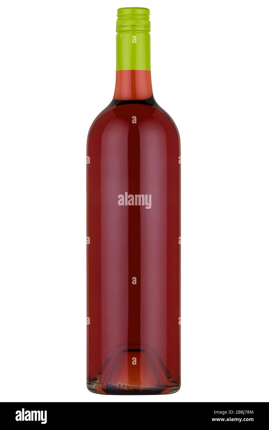 Eine Flasche Rotwein, isoliert auf Weiß mit Schneideweg. Stockfoto