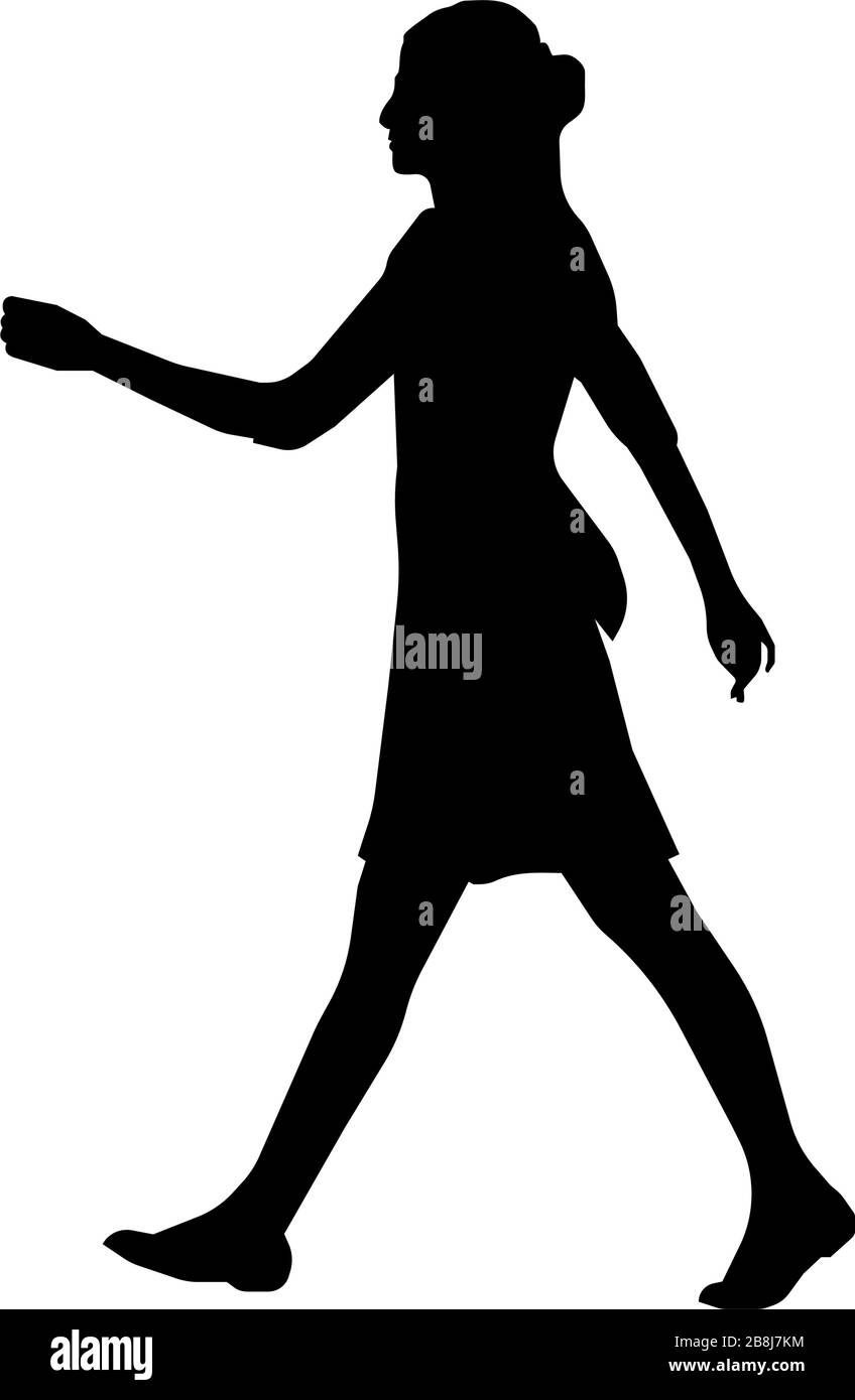 Abbildung: Shouette für die weibliche Geschäftsperson (Seitenansicht) Stock Vektor