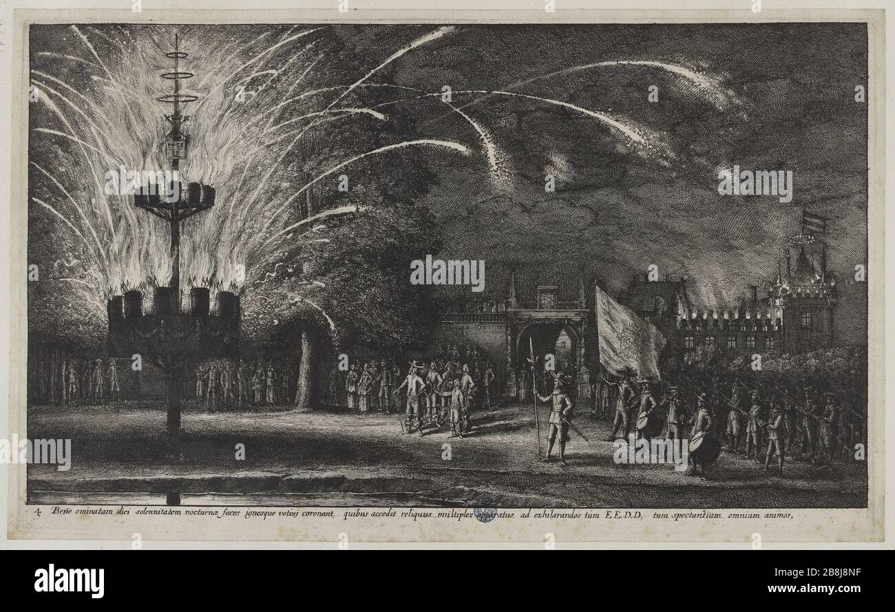 Eintritt in einen Adligen Václav Hollar (1607-1677). "Entrée d'un noble personnage". Eau-forte. Musée des Beaux-Arts de la Ville de Paris, Petit Palais. Stockfoto