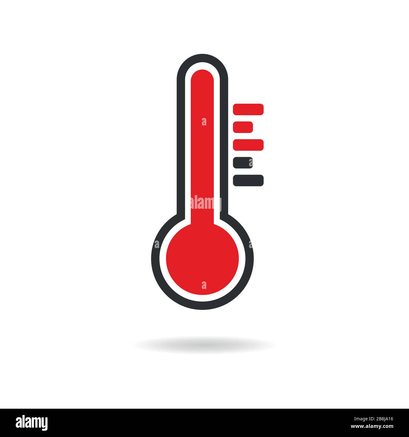 Symbol für flachen Temperaturvektor. . Wetter, heißes und kaltes Klima für die Website, Mobile App Design.Medicine Thermometer. Coronavirus cuarantine Vektor eps 10 Stock Vektor