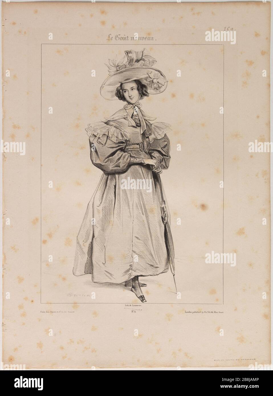 Der neue Geschmack: Verschiedene Motive aus der Natur. Frau Vatrin Achille Devéria (1800-1857) und Rose Joseph Lemercier (1803-1887). Le Goût Nouveau : Motive variés pris d'après nature. Mme Vatrin. Lithographie. 1831. Paris, musée Carnavalet. Stockfoto