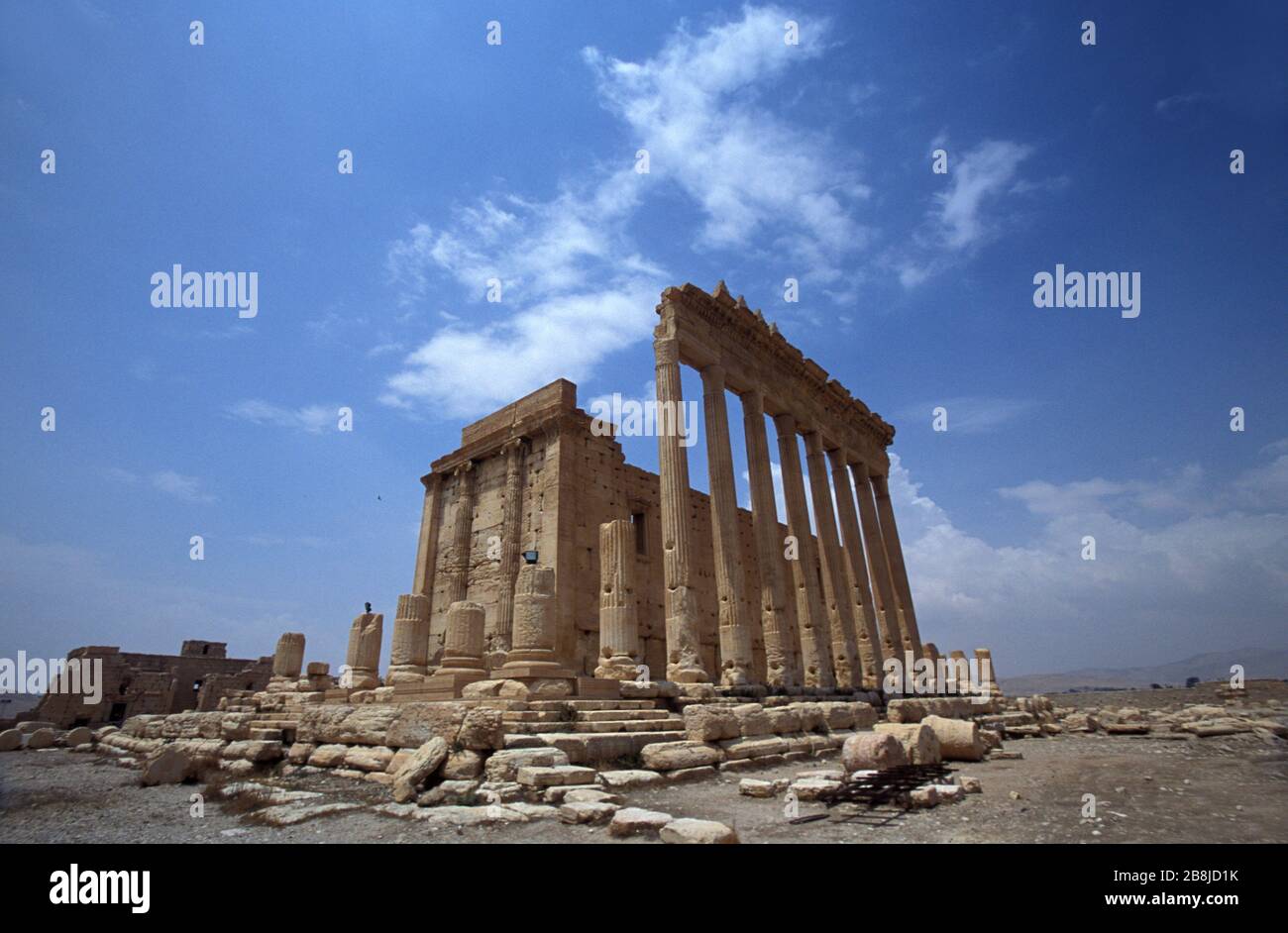 Tempel von Bel. Ruinen der alten aramäischen Stadt Palmyra. Tadmur, Syrien. UNESCO-Weltkulturerbe Stockfoto