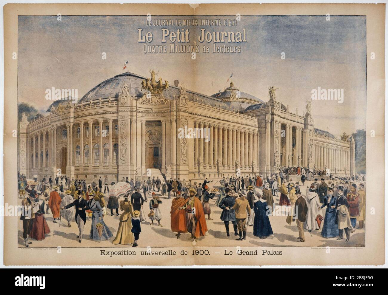 JOURNAL SMALL: UNIVERSALAUSSTELLUNG VON 1900, DER GROSSE PALAST H. MEYER. "Le Petit Journal: Exposition universelle de 1900, le Grand Palais". Musée des Beaux-Arts de la Ville de Paris, Petit Palais. Stockfoto