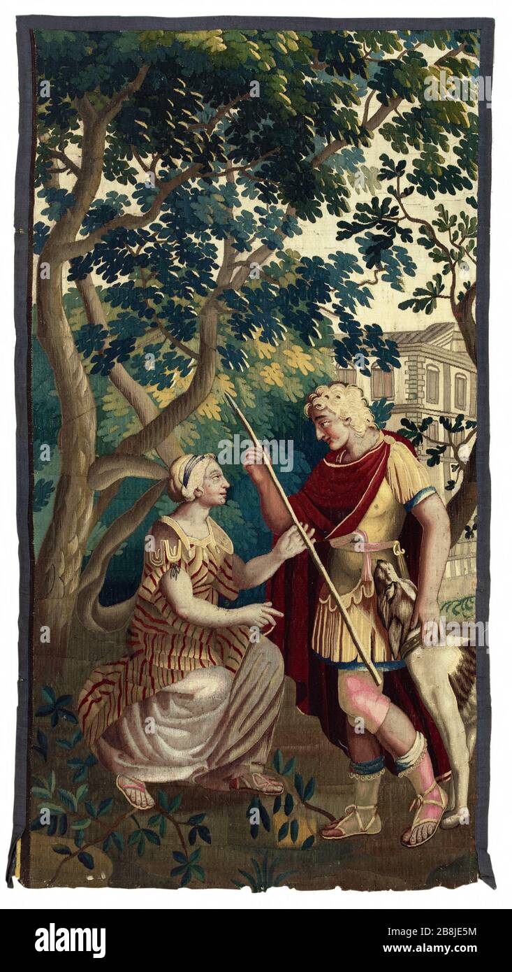 Cephalus und Procris-Florentin Damoiselet (1644-v.1690). Attribué à la manufacture de Beauvais. "Céphale et Procris". Tapisserie. XVIIIème siècle. Musée des Beaux-Arts de la Ville de Paris, Petit Palais. Stockfoto