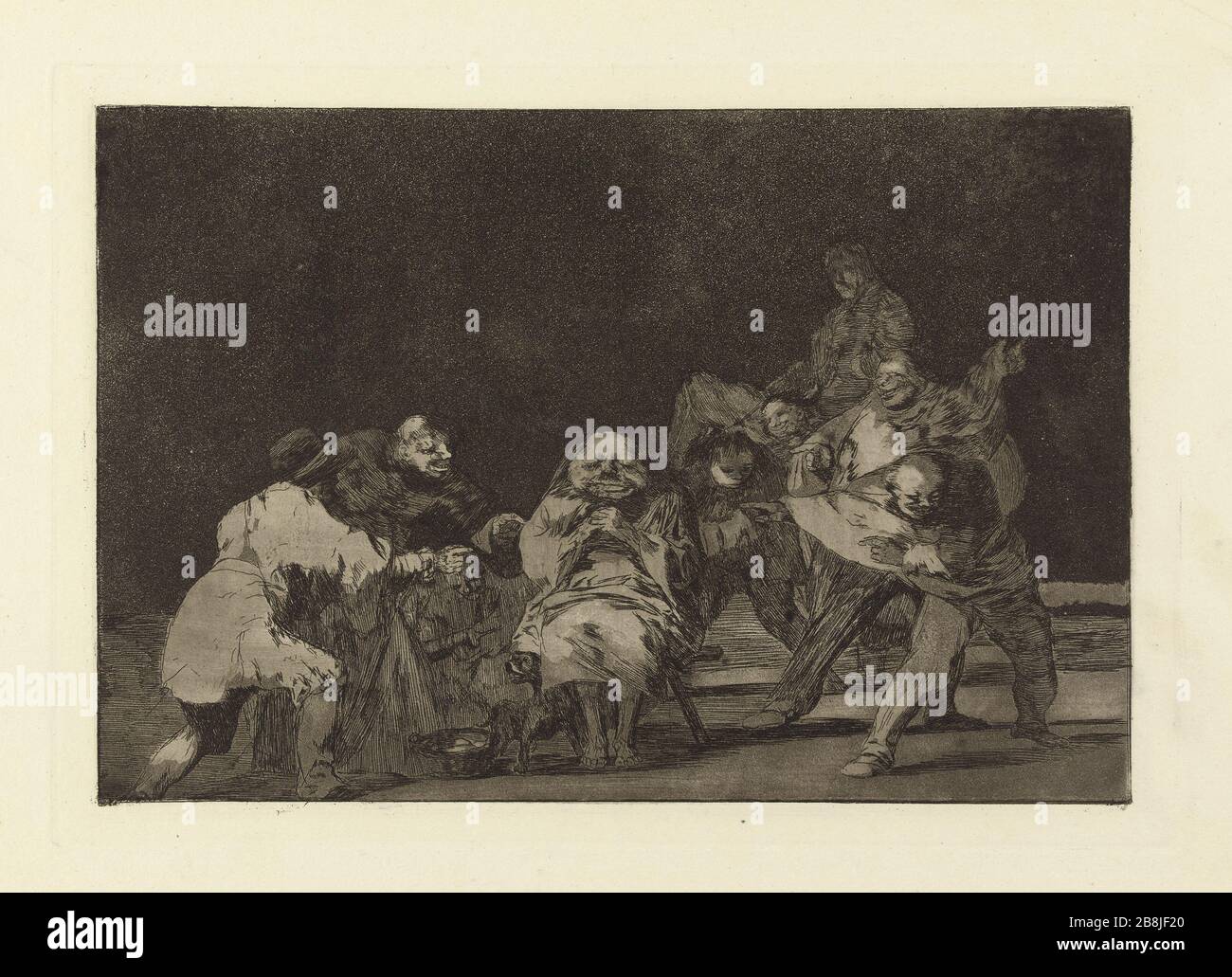 UNSINN. DISPARATE QUIETO Francisco Goya (1746-186). 'Dispariert. Disparate Quieto". Musée des Beaux-Arts de la Ville de Paris, Petit Palais. Stockfoto