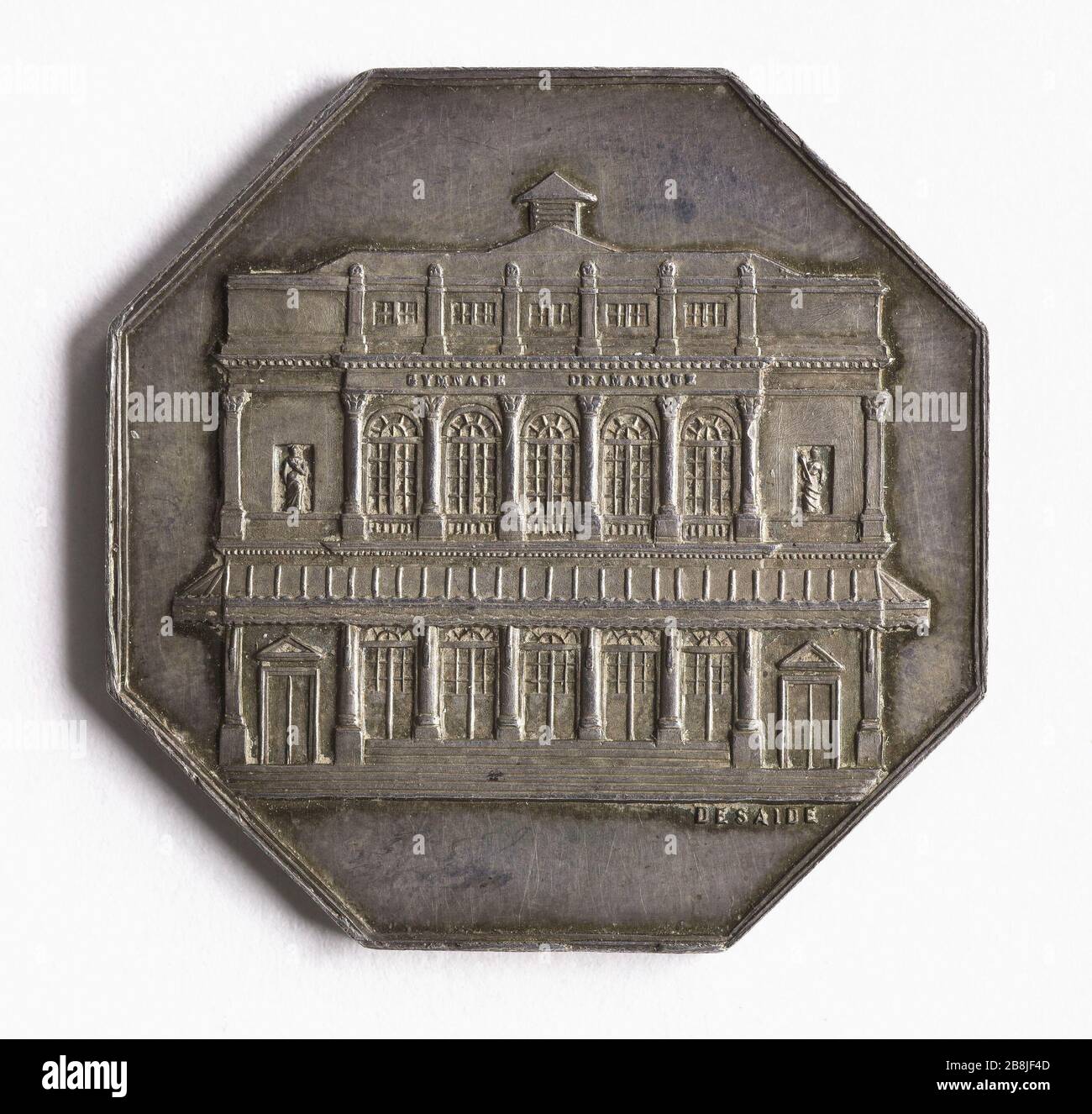 Bürgerliches Gymnasium Theater, 1860-1880 Alphonse Desaide (né en 1851). Société civile du Théâtre du Gymnase, 1860-1880. Argent. vers 1860. Paris, musée Carnavalet. Stockfoto
