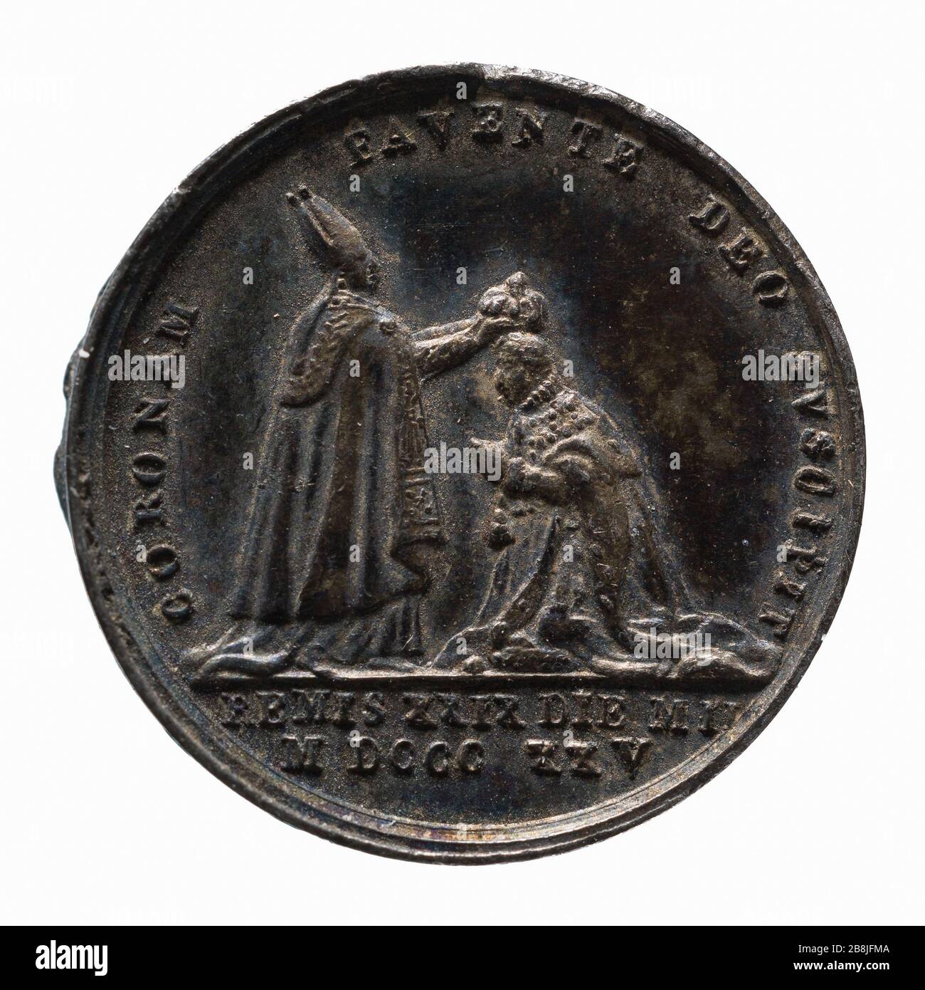 Krönung von Charles X in Rheims, 29. Mai 1825 (Dummy-Titel) Raymond Gayrard. Sacre de Charles X à Reims, 29 Mai, 188. Métal. Paris, musée Carnavalet. Stockfoto