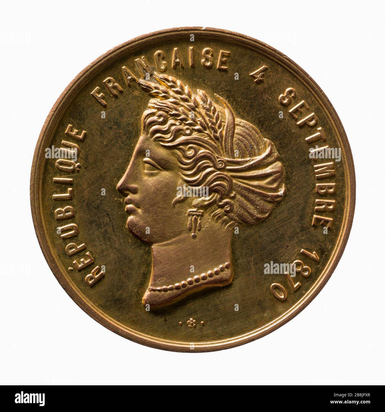 Proklamation der Republik, 4. September 1870 (Dummy-Titel) Proklamation de la République, 4 septembre 1870. Cuivre et dorure, 1870. Paris, musée Carnavalet. Stockfoto