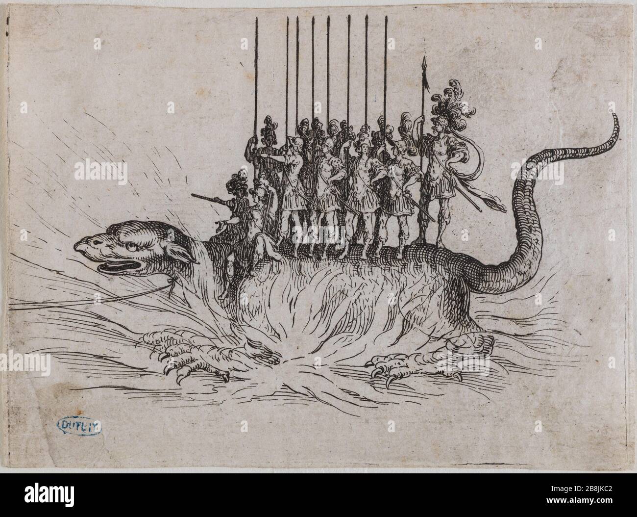 Bischof Henry Eingang von Lorraine. Drittes Fragment 6 (Lieure 586, Meaume 490) Jacques Callot (1592-1635). "Entrée de Monseigneur Henry de Lorraine. troisième Fragment sur 6' (Lieure 586, Meaume 490). Eau-forte. 1627. Musée des Beaux-Arts de la Ville de Paris, Petit Palais. Stockfoto