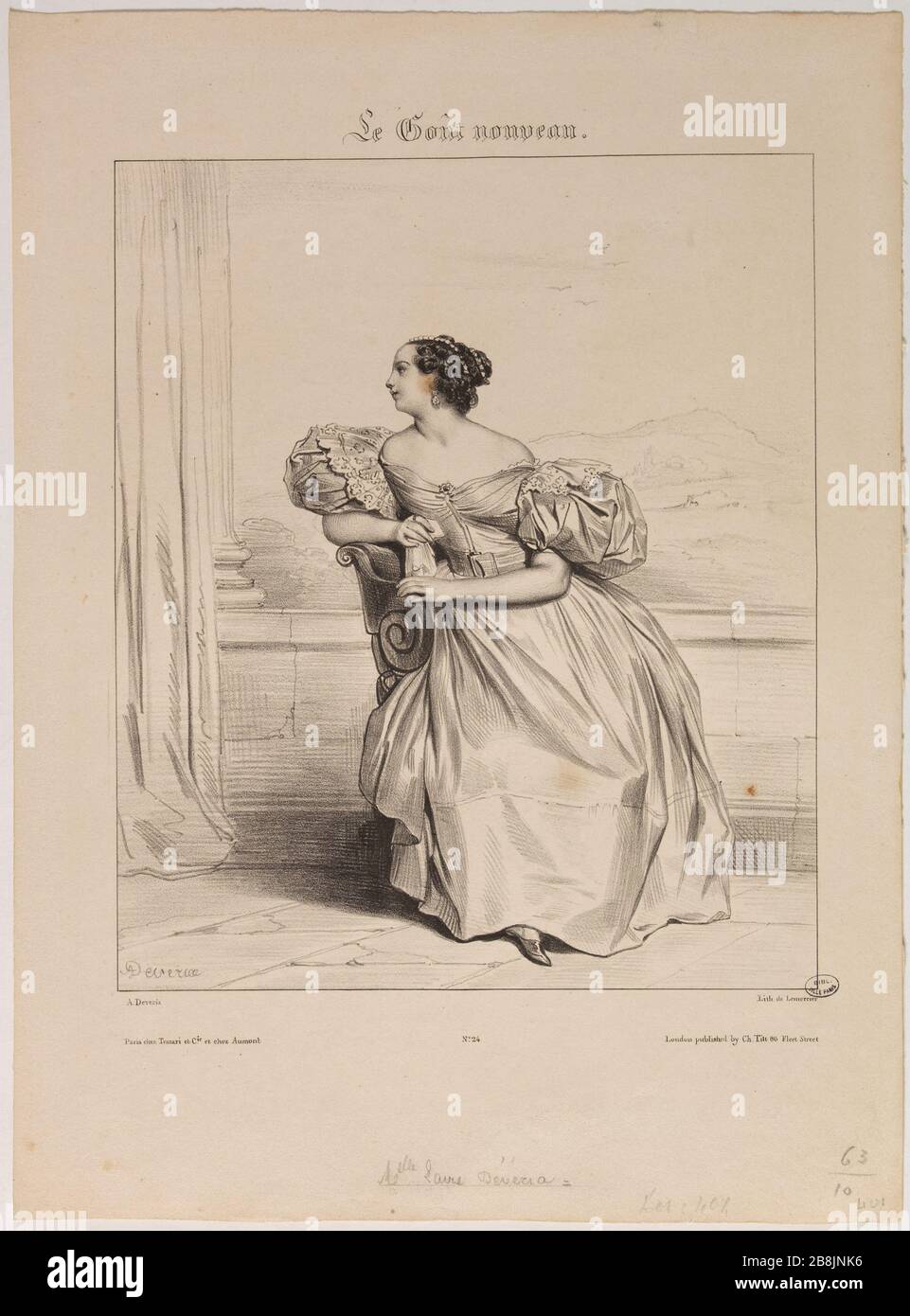Der neue Geschmack: Verschiedene Motive aus der Natur. Achille Devéria Achille Devéria (1800-1857). Le Goût Nouveau : Motive variés pris d'après nature. Mme Achille Devéria. Lithographie. 1831. Paris, musée Carnavalet. Stockfoto