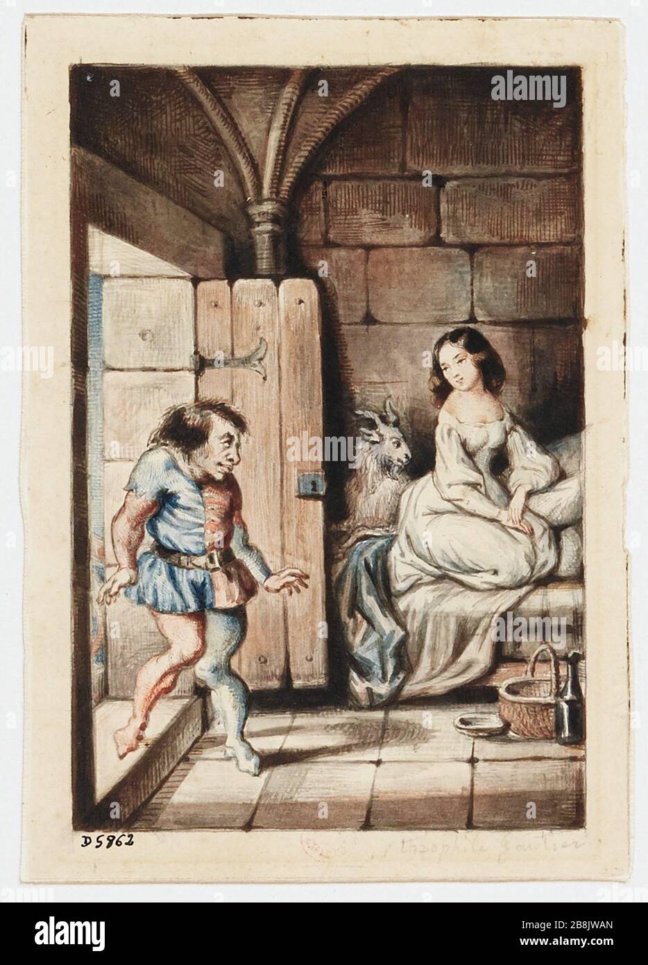 Esmeralda und Quasimodo in einem Turm von Notre Dame (Dummy-Titel) Stockfoto