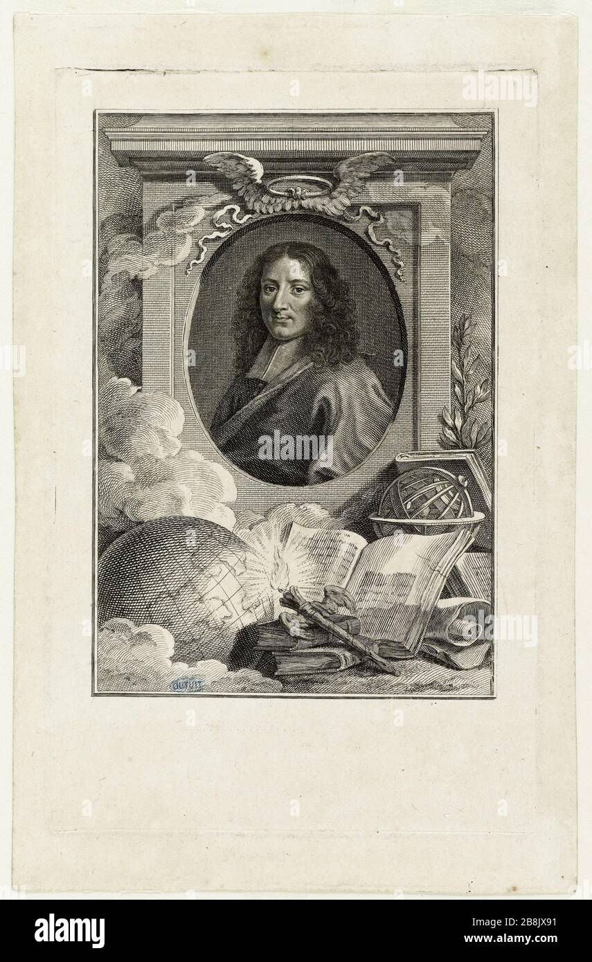 Porträt von Pierre Bayle Pierre Savart (1737-1780). Portrait de Pierre Bayle. Eau-forte. Musée des Beaux-Arts de la Ville de Paris, Petit Palais. Stockfoto