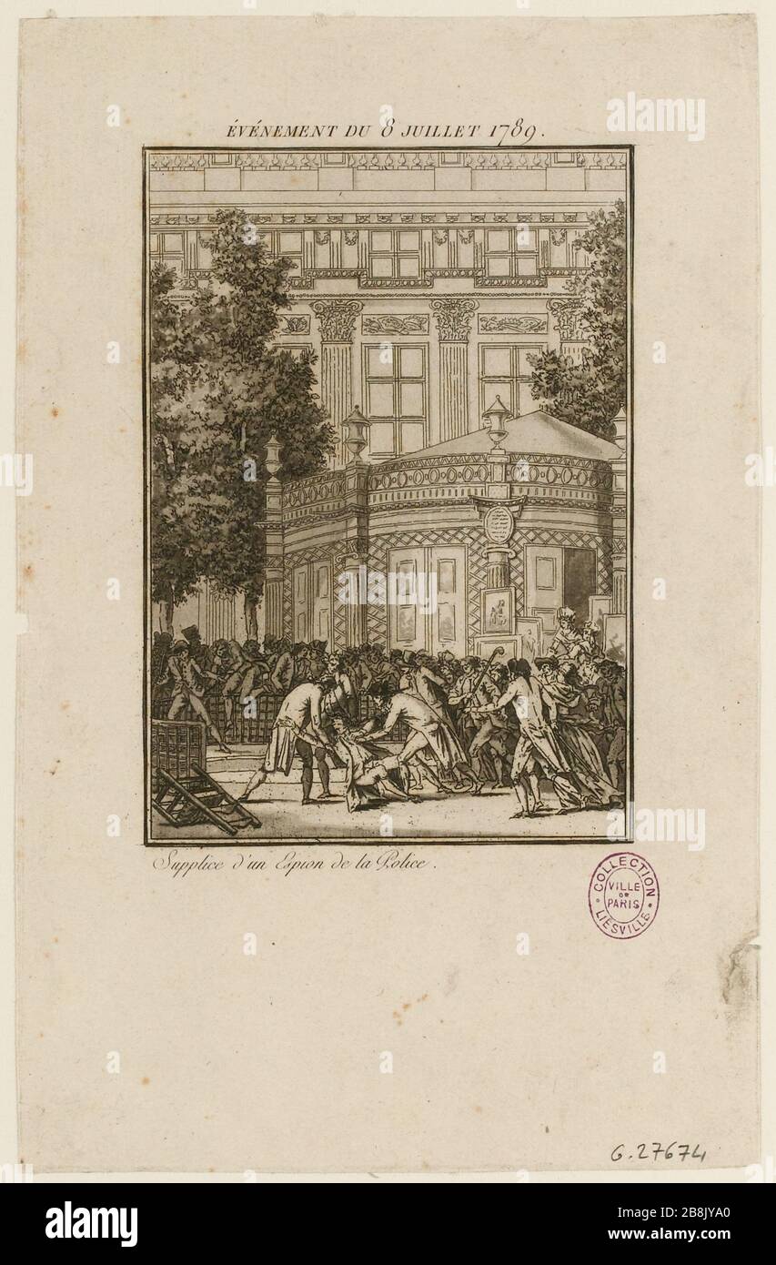 5. Tabelle mit historischen Gravuren der wichtigsten Ereignisse der französischen Revolution (1789-1799) (TF) Stockfoto