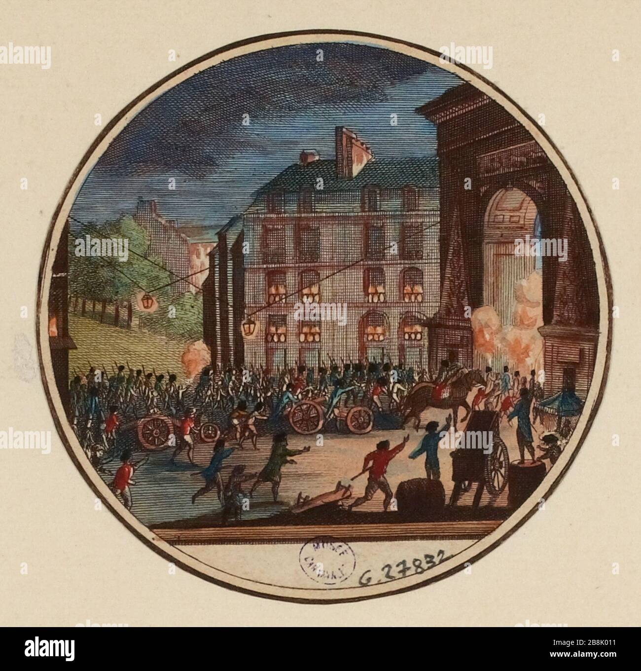 Die Menschen 14.dito halten Paris in der Nacht von 14 auf 15: Allerte die Tür St Martin (unter Denkmalschutz stehende Sicherheit (Brief)) Stockfoto