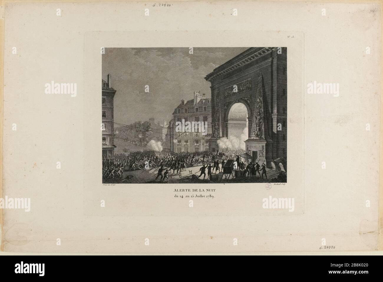 WARNUNG IN DER NACHT vom 14. Auf den 15. Juli 1789. (Aufgeführte Sicherheit (Buchstabe)) Stockfoto