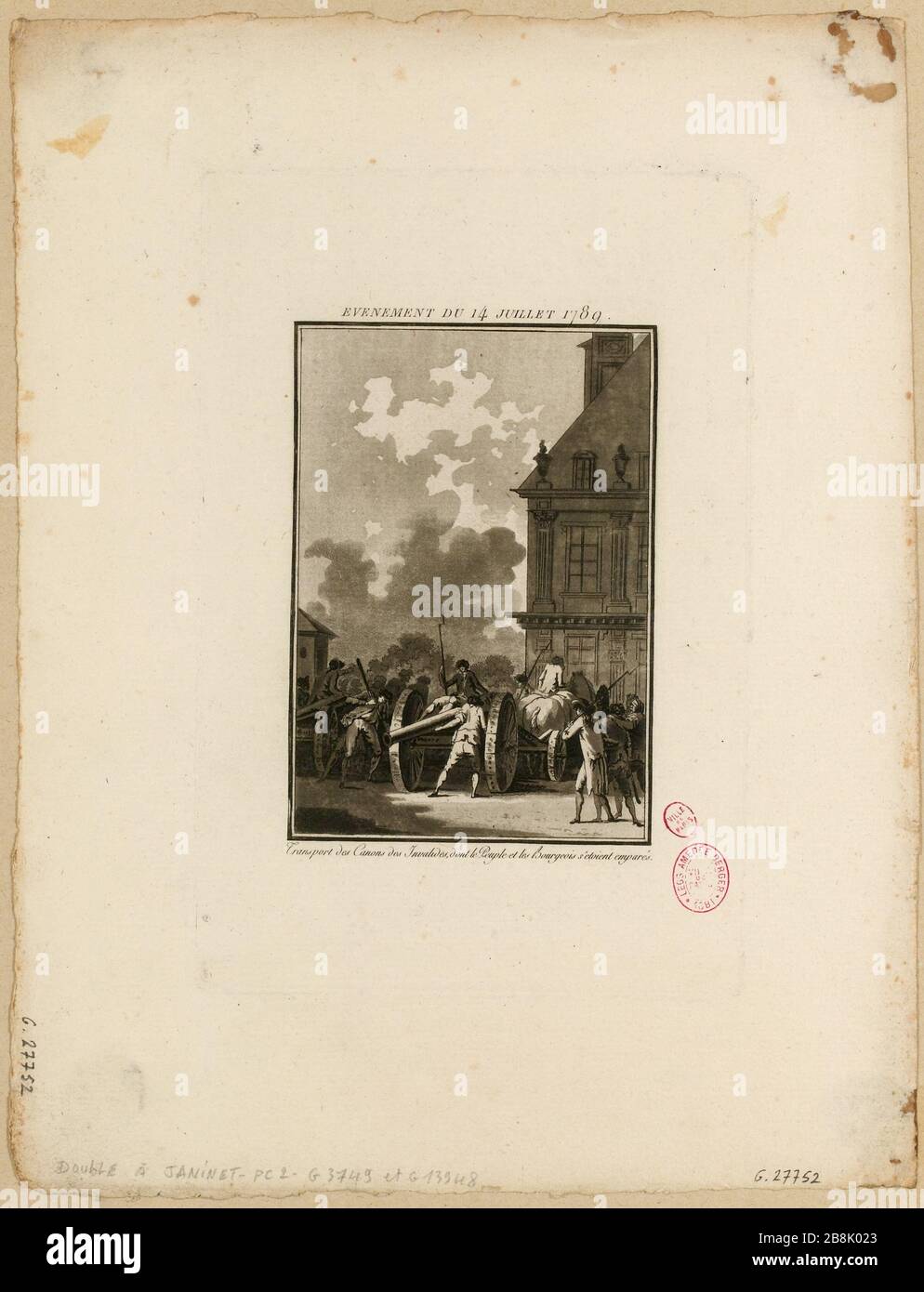 Transportkanonen Invaliden, deren Volk und Bourgeois (IT) beschlagnahmt hatten Stockfoto