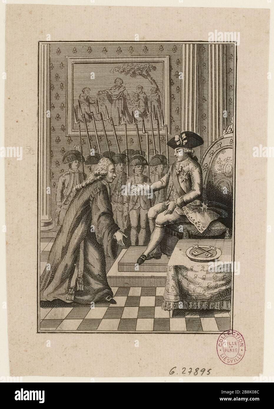 Louis XVI. Begrüßt Necker im Juli 1789. Französische Revolution (Dummy-Titel) Stockfoto