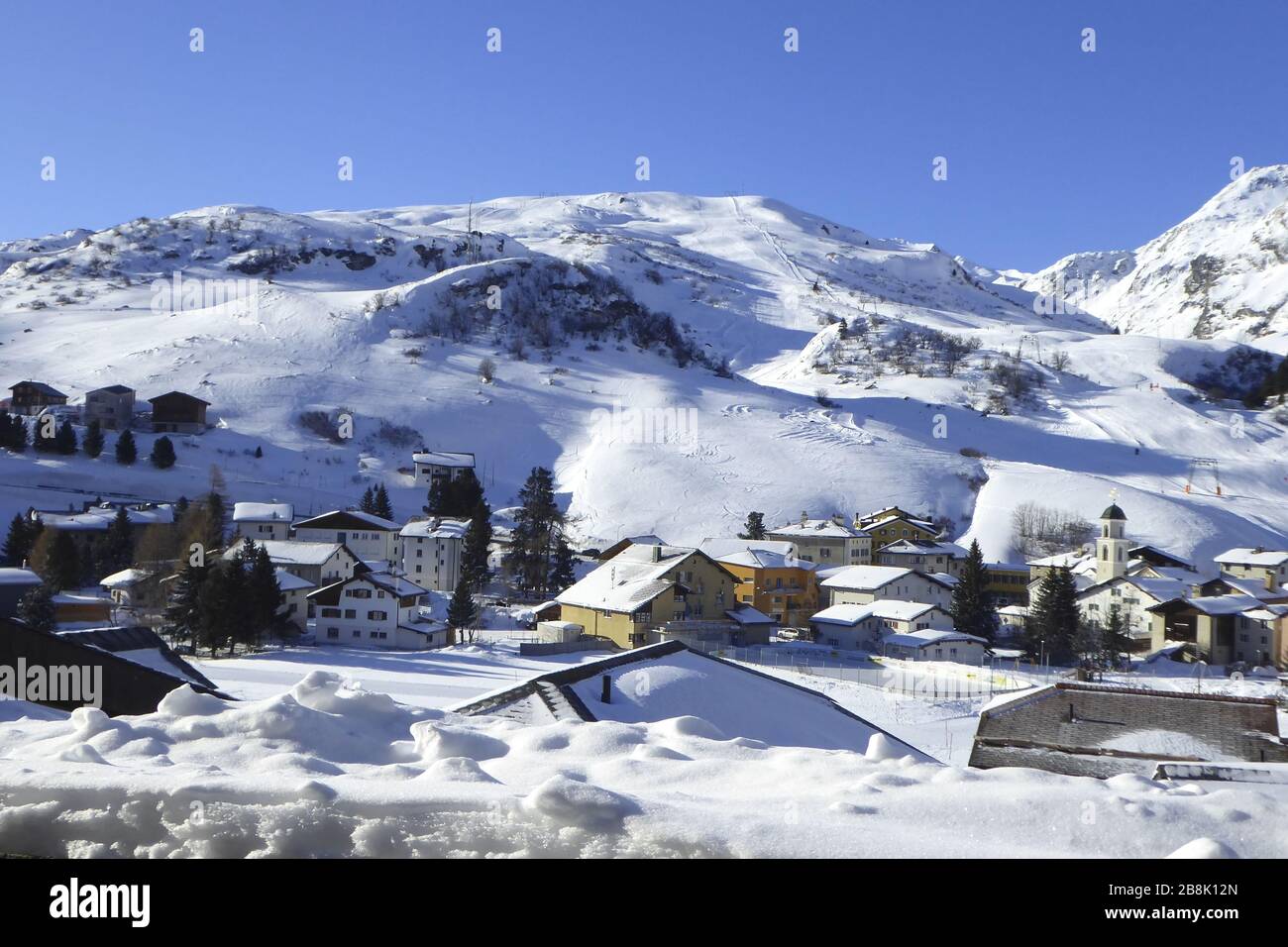 Bivio, idyllisches Bergdorf am Julierpass Stockfoto