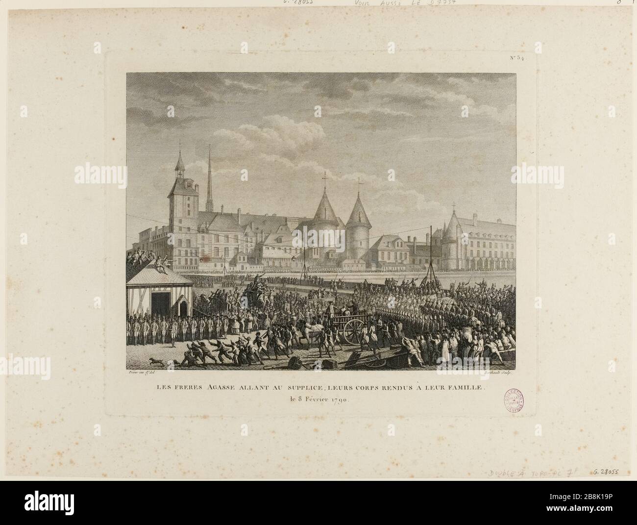 Die Brüder Agasse Weg zur Hinrichtung, ihre Körper kehrten in Familien zurück. / 8. Februar 2008 (TI) Stockfoto