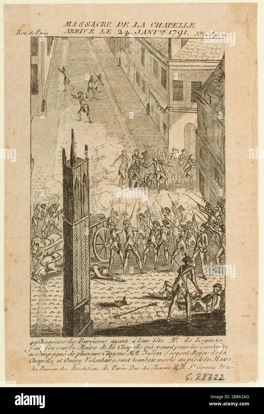 Massakerkapelle / kam am 24. Januar 1791 an. / Rev. Paris / # 81. Pag.116. (TI) Stockfoto
