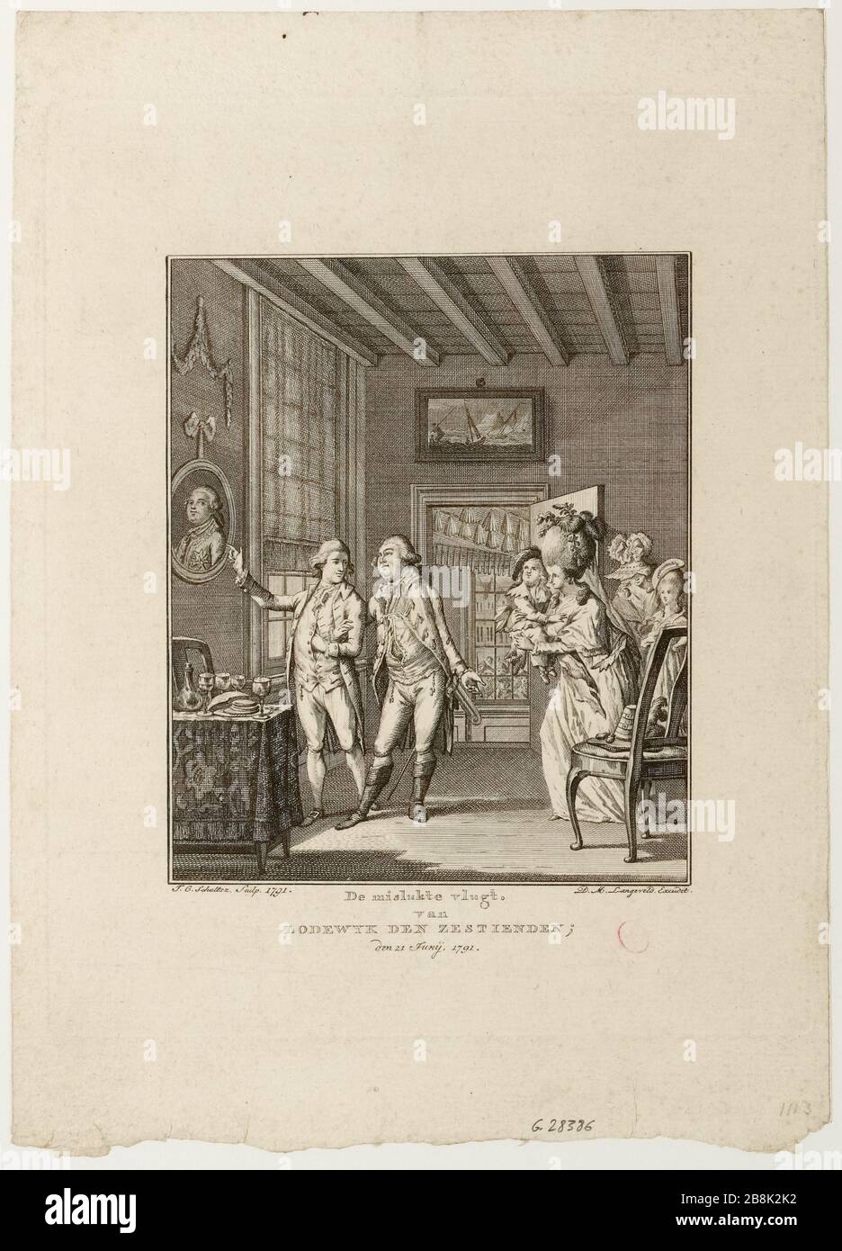 Die gescheiterten flüchtigen. / von / Lodewyk den Zestieden; / den 21. Juni, 1791. (TI) Stockfoto