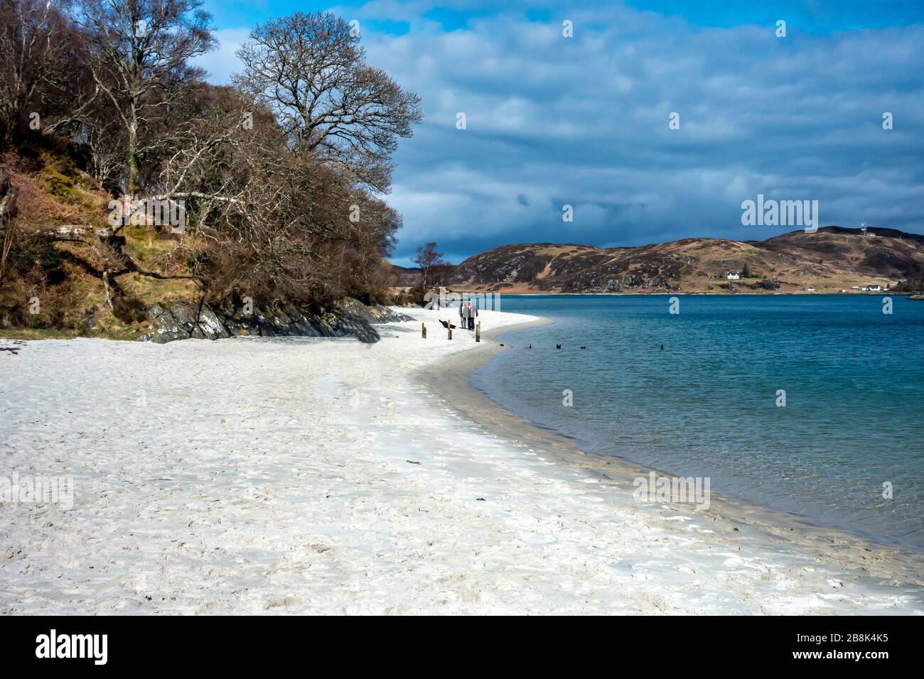 Der berühmte weiße Sand von Morar in der Nähe von Morar in den West Highlands, Schottland Stockfoto