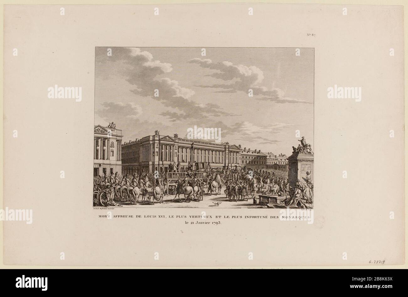 Nr. 87 / schrecklicher Tod von Ludwig XVI., dem tugendhaftesten und unglücklichsten der Monarchen / 21. Januar 1793. (TI) Stockfoto