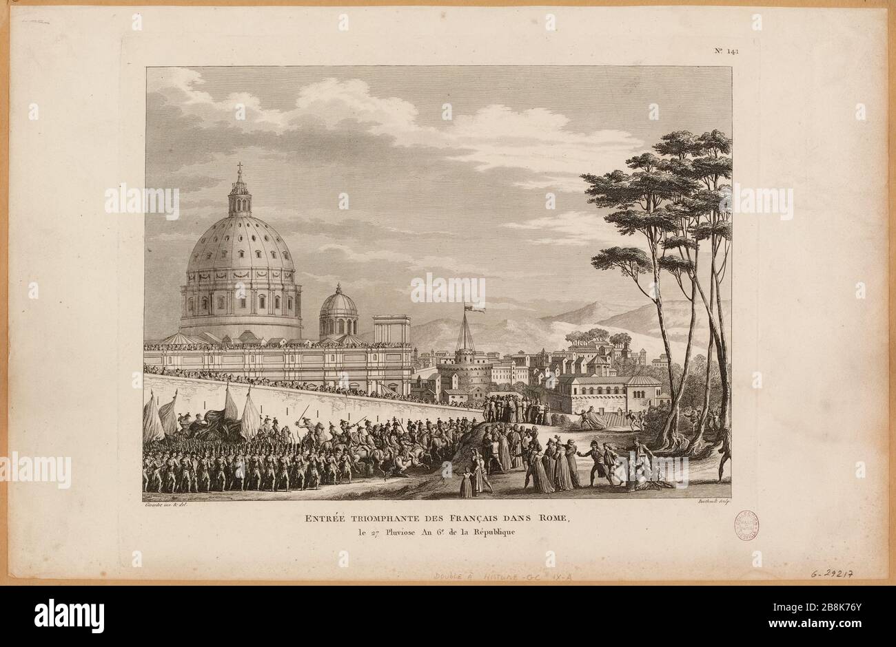 Triumphales Eintreten der Franzosen in Rom / 27. Pluviose Jahr 6 der Republik (IT) Stockfoto