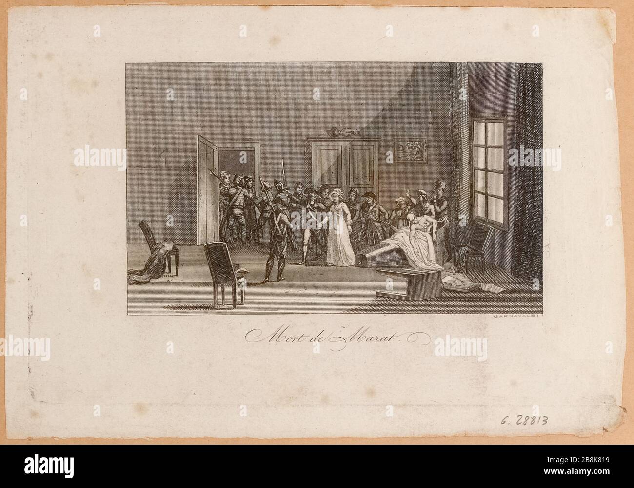 Ermordung von Jean-Paul Marat durch Charlotte Corday, 13. Juli 1793. Französische Revolution. (Dummy-Titel) Stockfoto