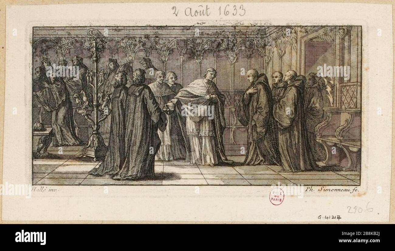 Kardinal de la Rochefoucauld legt die Reform in der Abtei von Saint-Denis (TA) fest Stockfoto