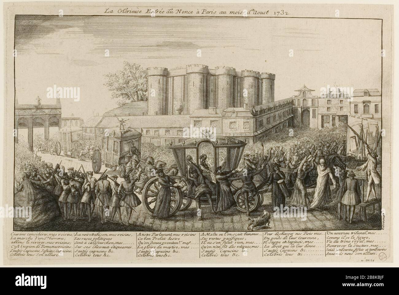 Der glorreiche Eintrag Nuntius in Paris 1732. d'Aoust (IT) Stockfoto