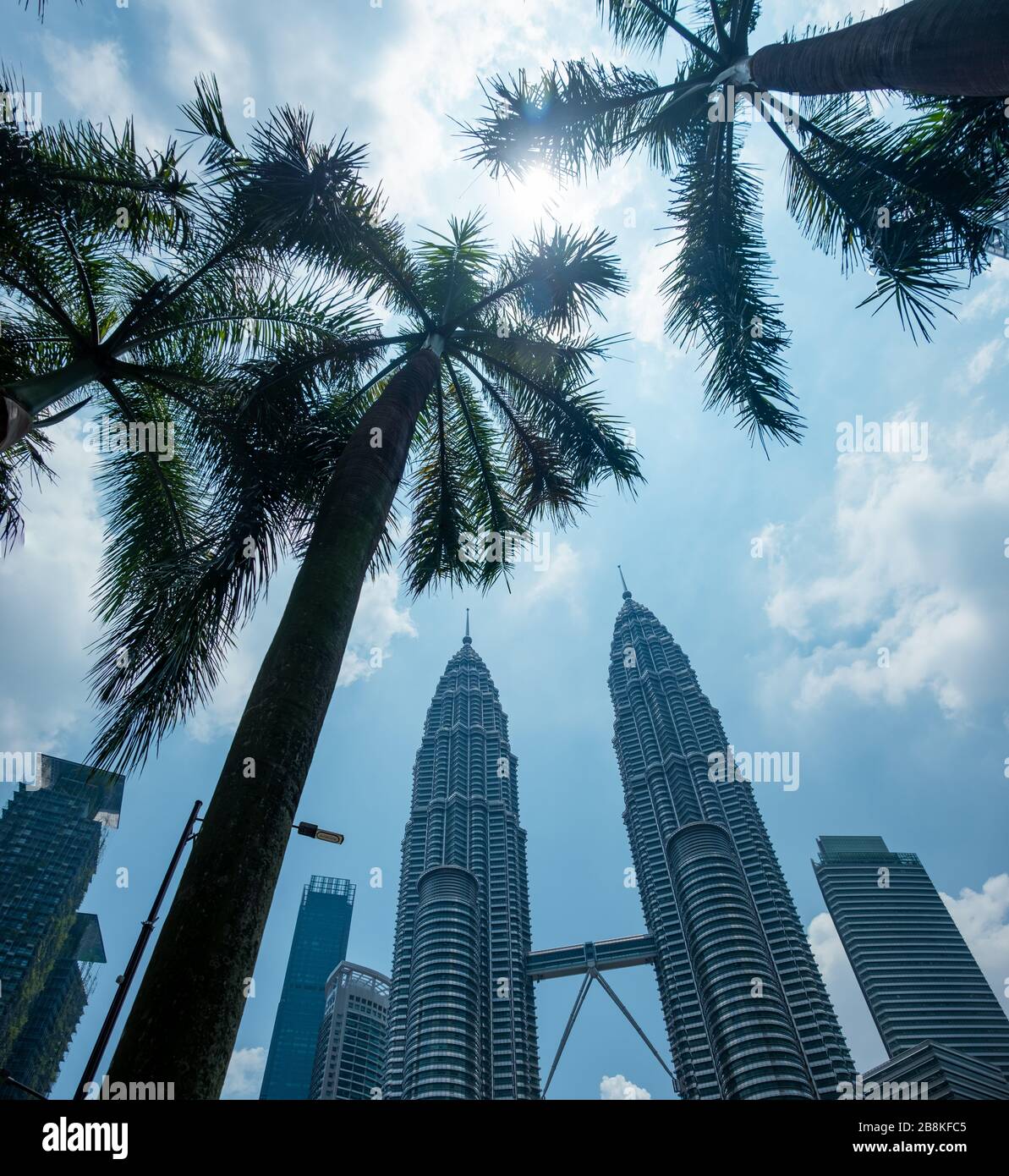 Petronas Towers, weltberühmte Wahrzeichen der Wolkenkratzer im Stadtzentrum von Kuala Lumpur und das Symbol von Malaysia Stockfoto
