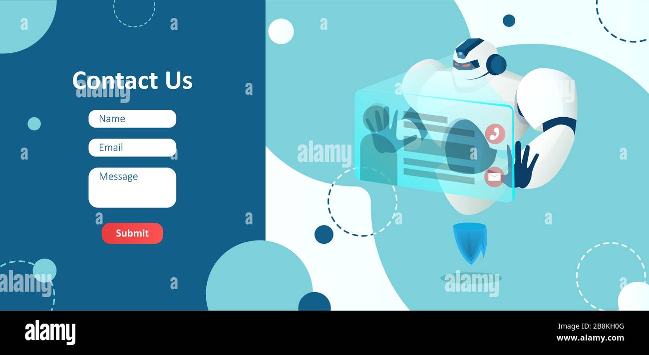 Vektor eines Roboter-Chat-Bots, der den Kundendienst bereitstellt Stock Vektor