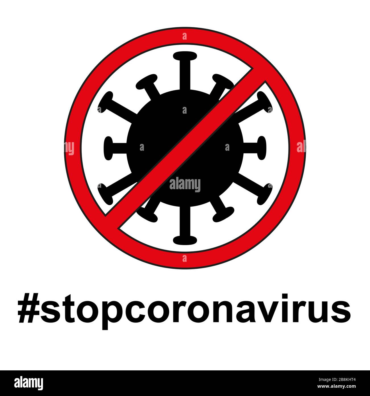 Symbol Coronavirus im Hintergrund isoliert stoppen Stock Vektor