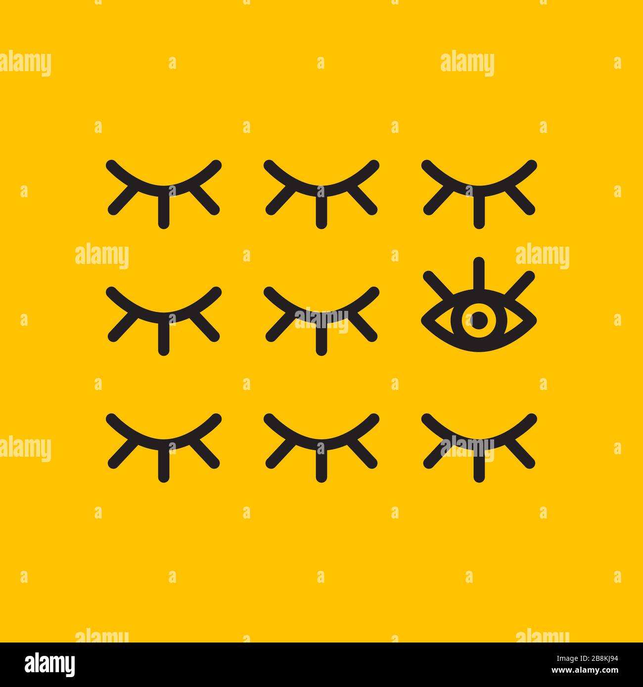 Symbol für einzigartige Visionen, offenen Geist, geschlossene und offene Augen, Kreativitätsmetapher, neue Wege, Denkkonzept, Vektorillustration Stock Vektor