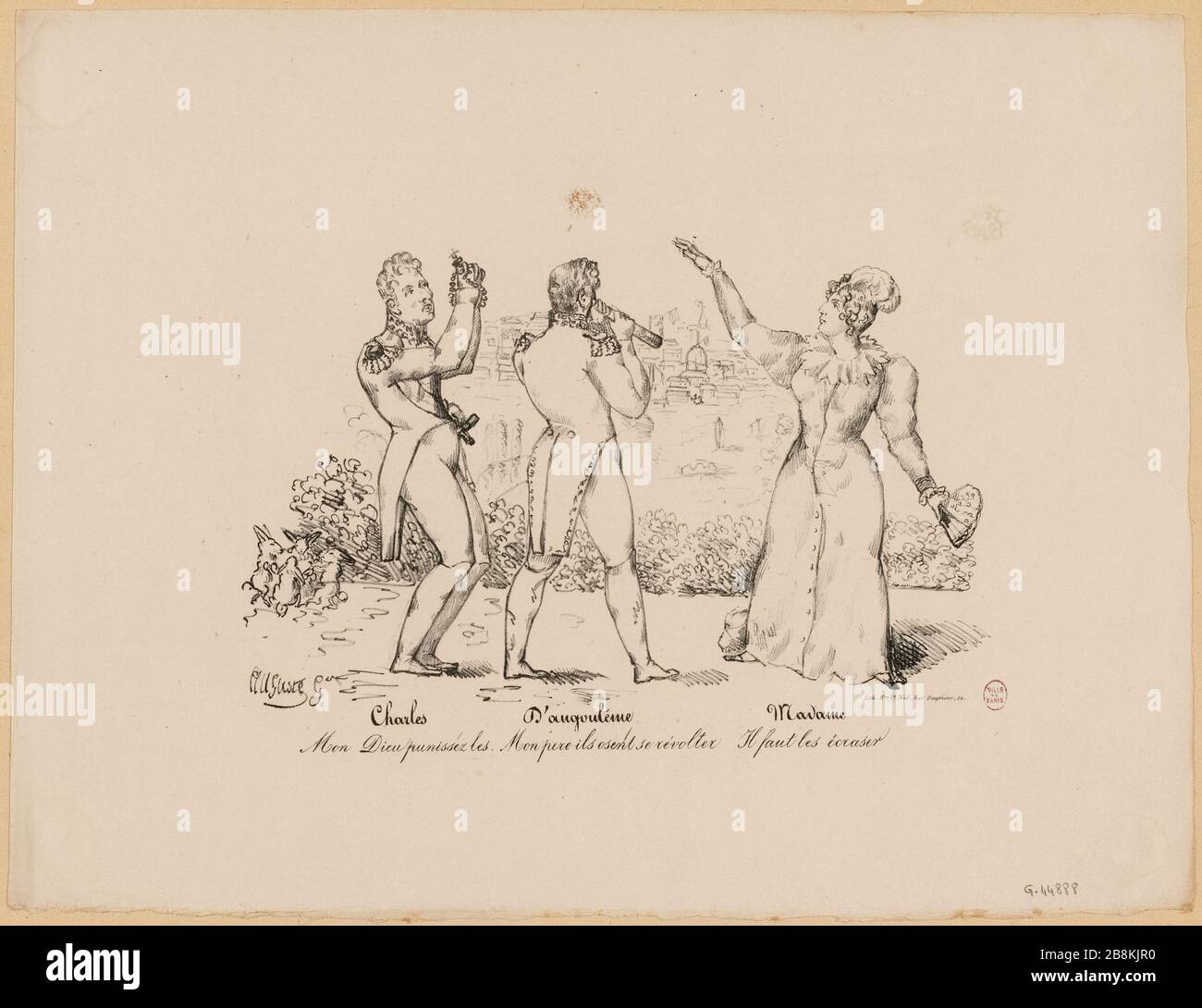 Gott bestraft sie. Mein Vater, den sie sich trauen, zu revoltieren, muss sie zerschlagen. (IT) Stockfoto