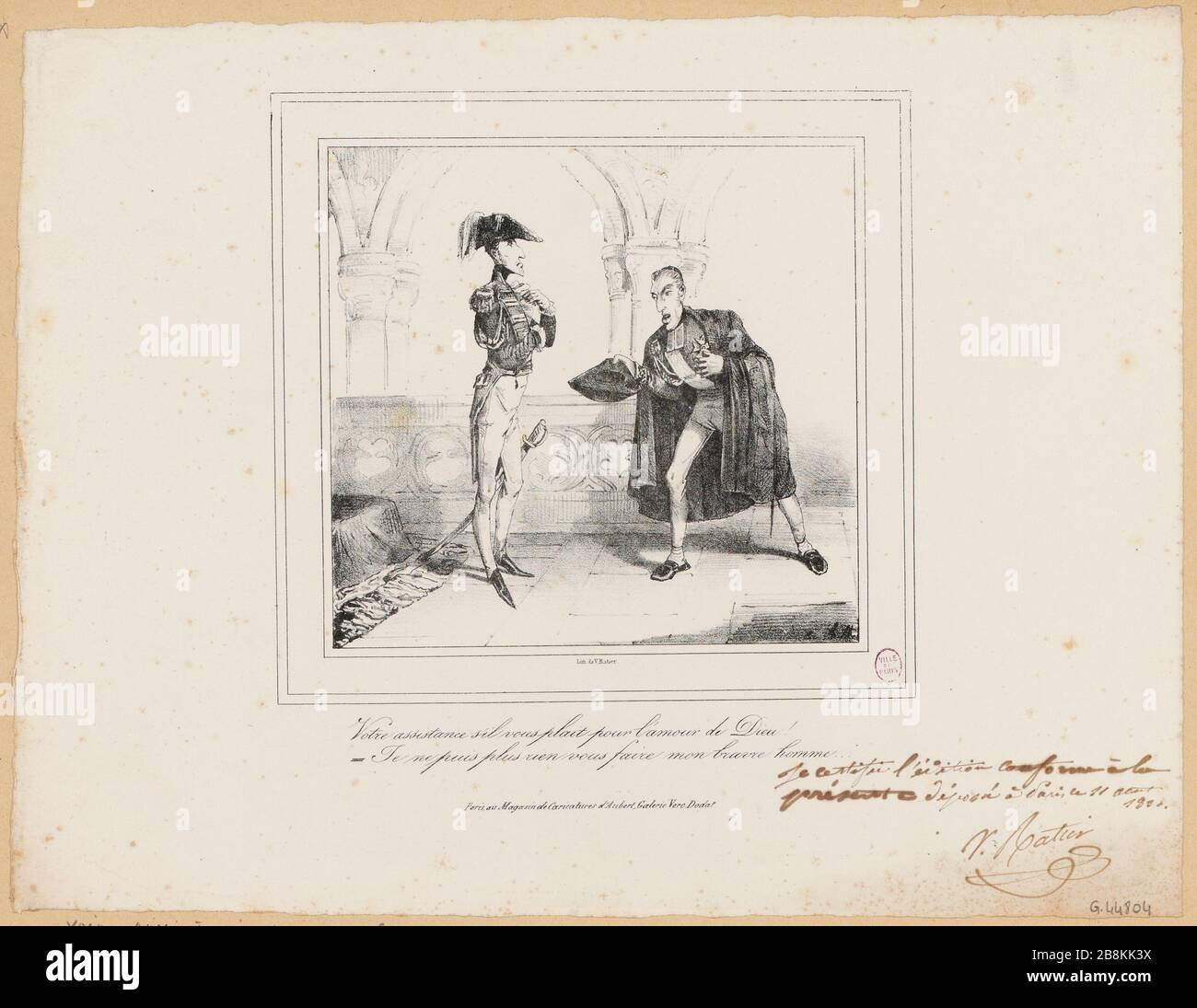 Ihre Hilfe bitte für die Liebe Gottes / - Ich kann nichts mehr für Sie tun, mein guter Mann ... (IT) Stockfoto