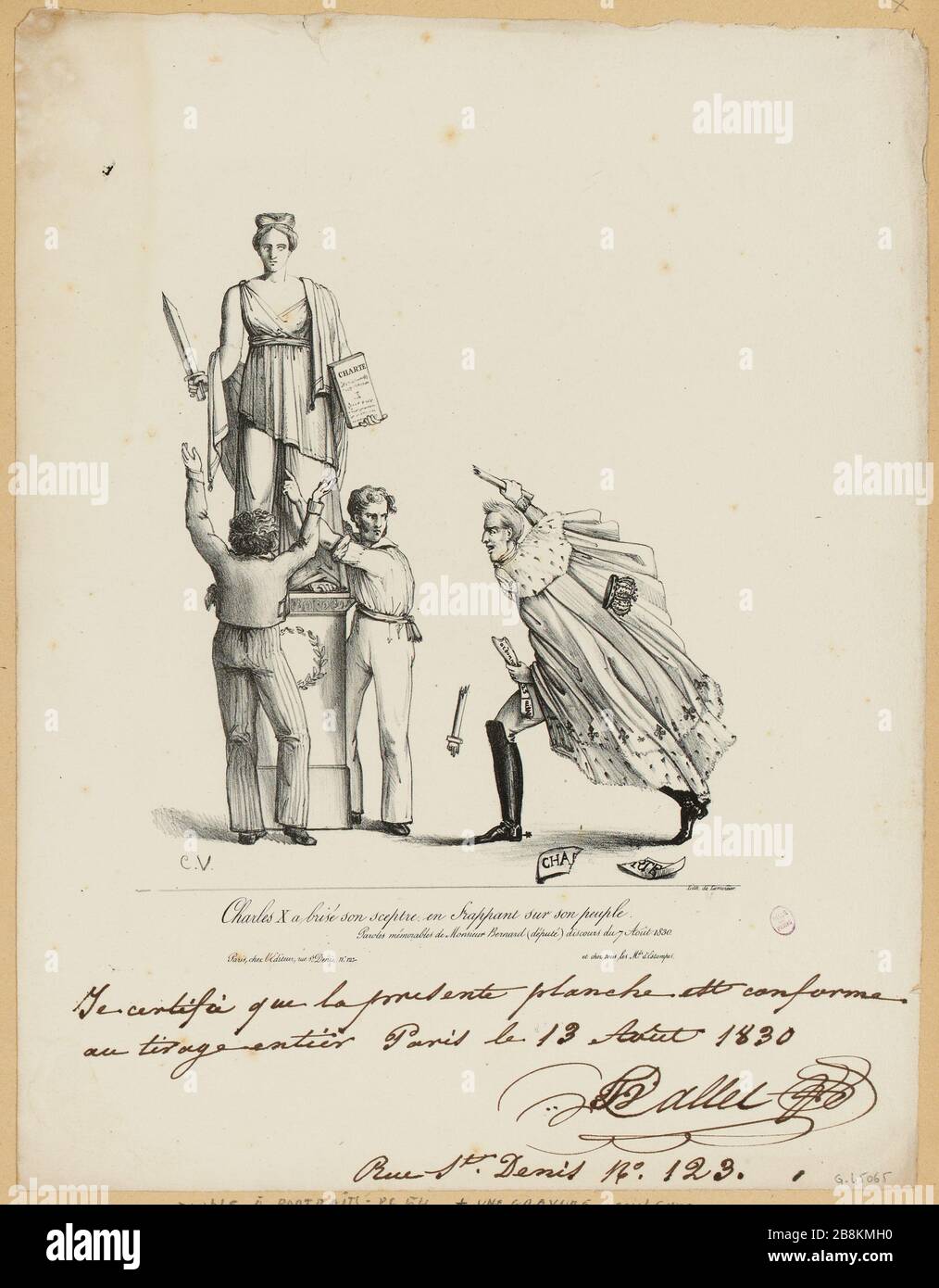 Charles X brach sein Zepter und traf seine Leute (IT) Stockfoto