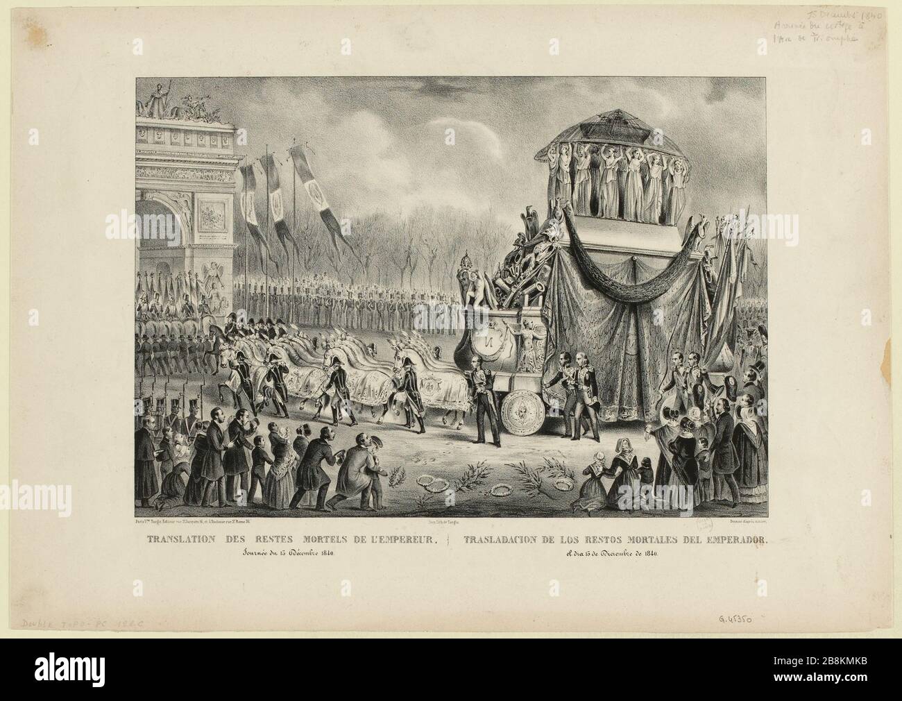Übersetzung der Überreste des Imperators. / Tag 15. Dezember 1840 (IT) Stockfoto
