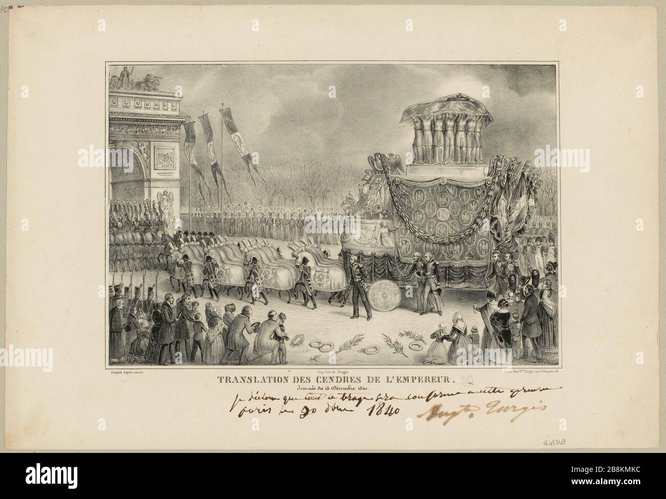 Übersetzung der Asche des Imperators. / Tag 15. Dezember 1840 (IT) Stockfoto