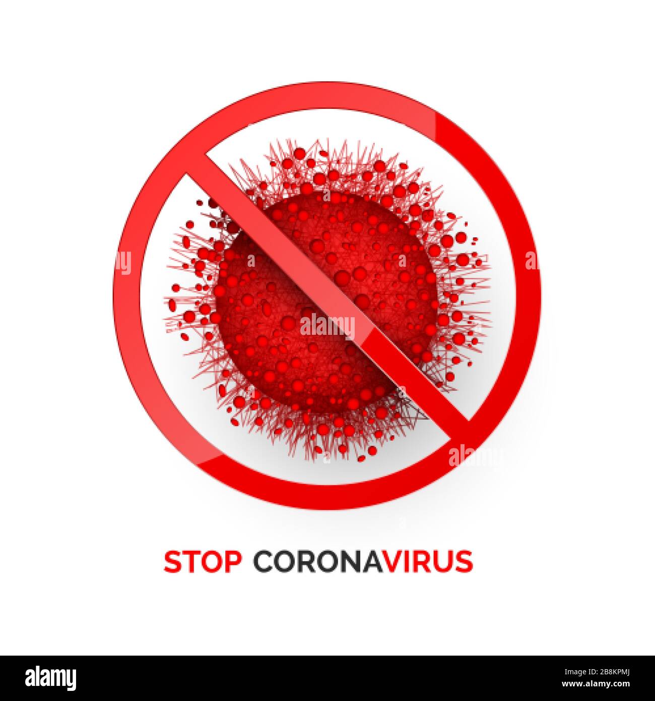 Stoppen Sie Die Infektion Mit Dem Corona-Virus. Hintergrund der medizinischen Warnung. Gefährliche Krankheitssymptome. Vektorgrafiken Stock Vektor