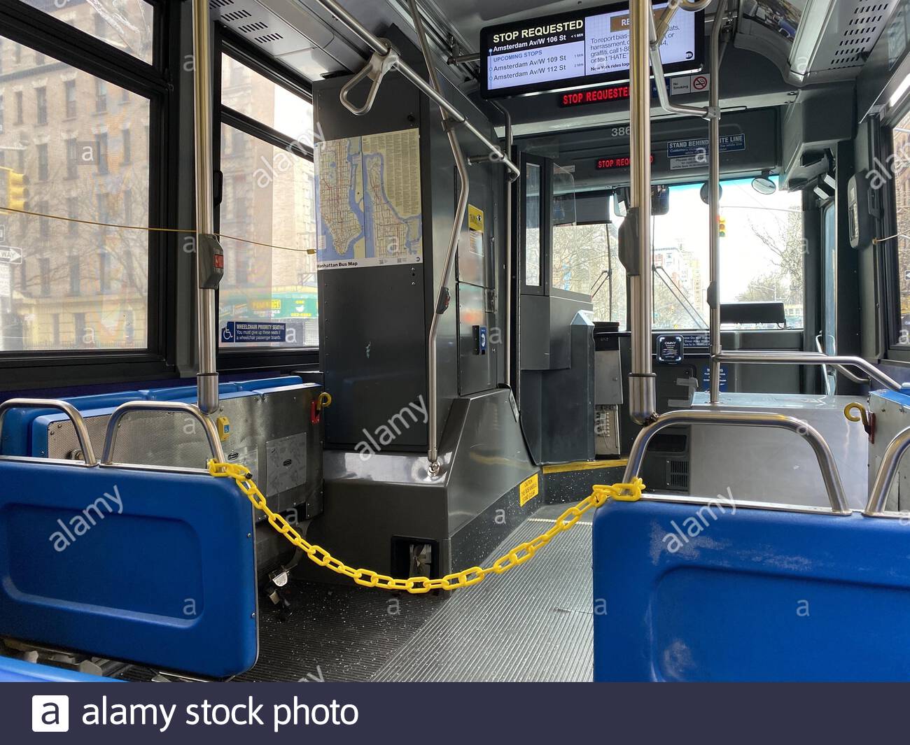 New York Ny Die Vorderen Abschnitte Der New York Transit Busse Werden Abgedonnert Und Fahrer Konnen