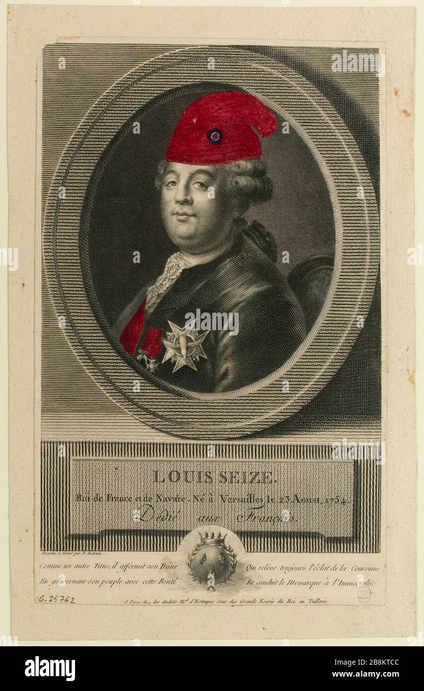 Louis Seize/König von Frankreich und Navare. Geboren in Versailles am 23. Aoust 1754 / gewidmet Französisch. (IT) Stockfoto