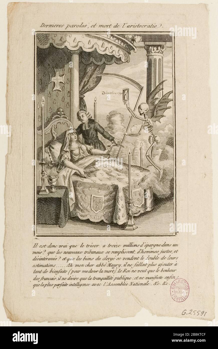 Letzte Worte und der Tod der Aristokratie. (IT) Stockfoto