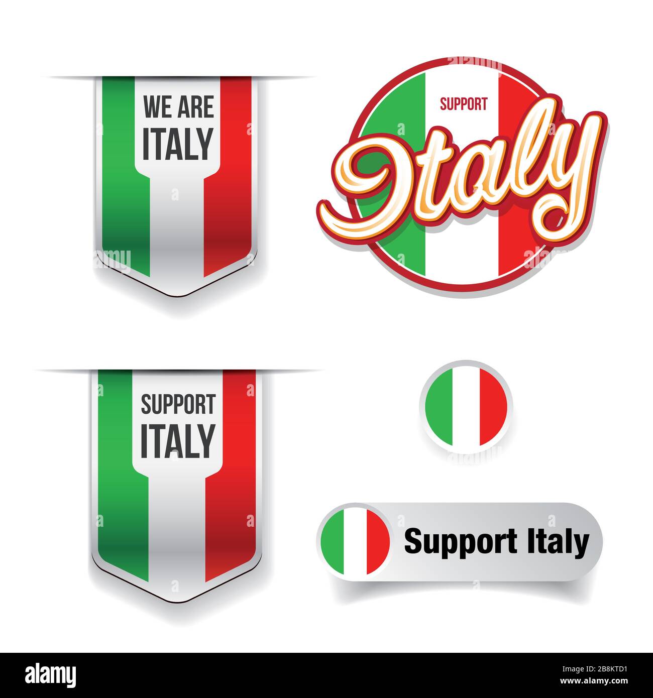 Support Italien Flaggenband-Emblem Stock Vektor