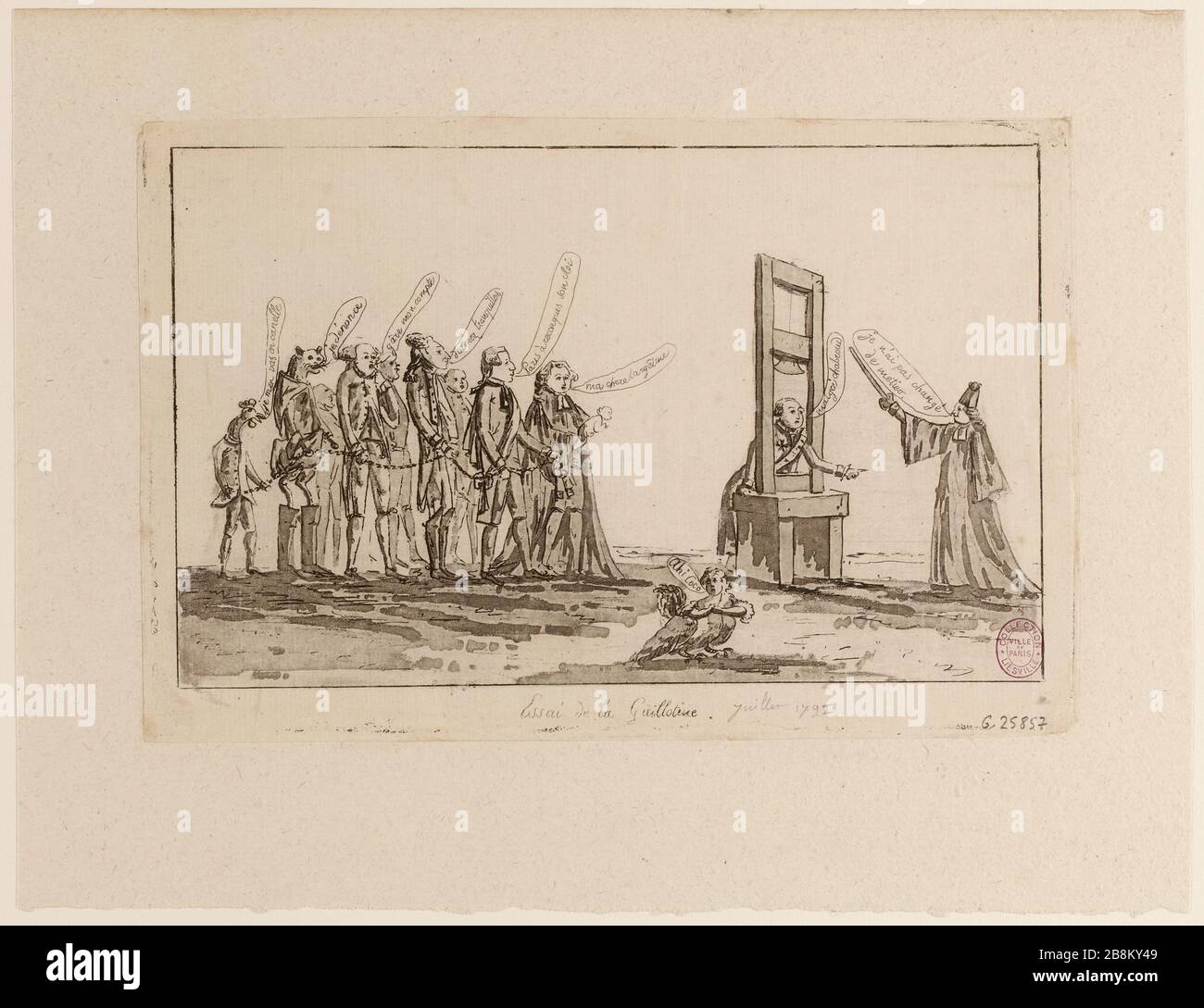 Essai de la Guillotine. (TI) Stockfoto