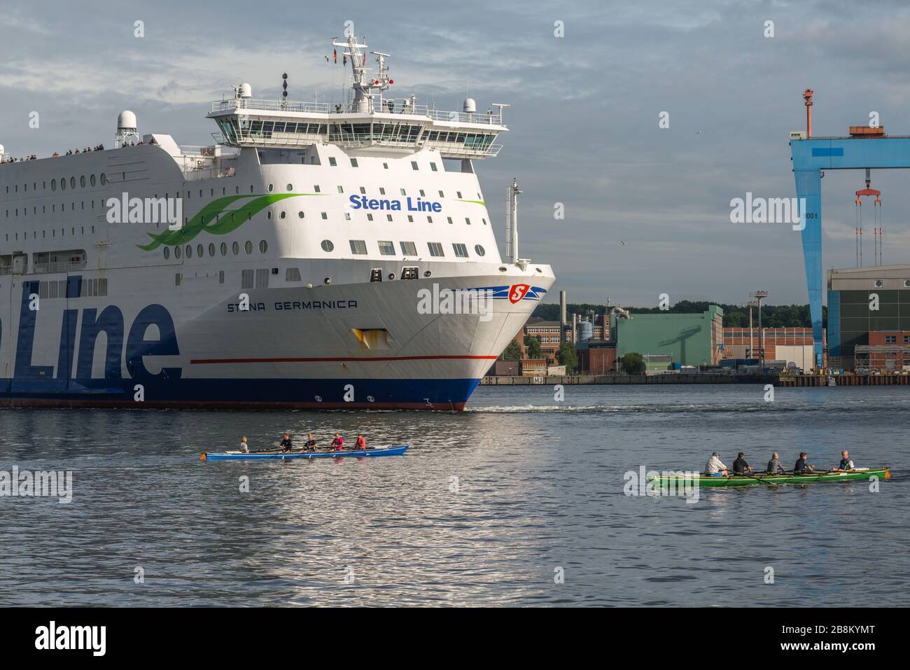 Stena Germanica von Stena Linie, kommend von Göteborg, Schweden, zieht in Kiel Habour, Kiel, Schleswig-Holstein, Norddeutschland, Mitteleuropa Stockfoto