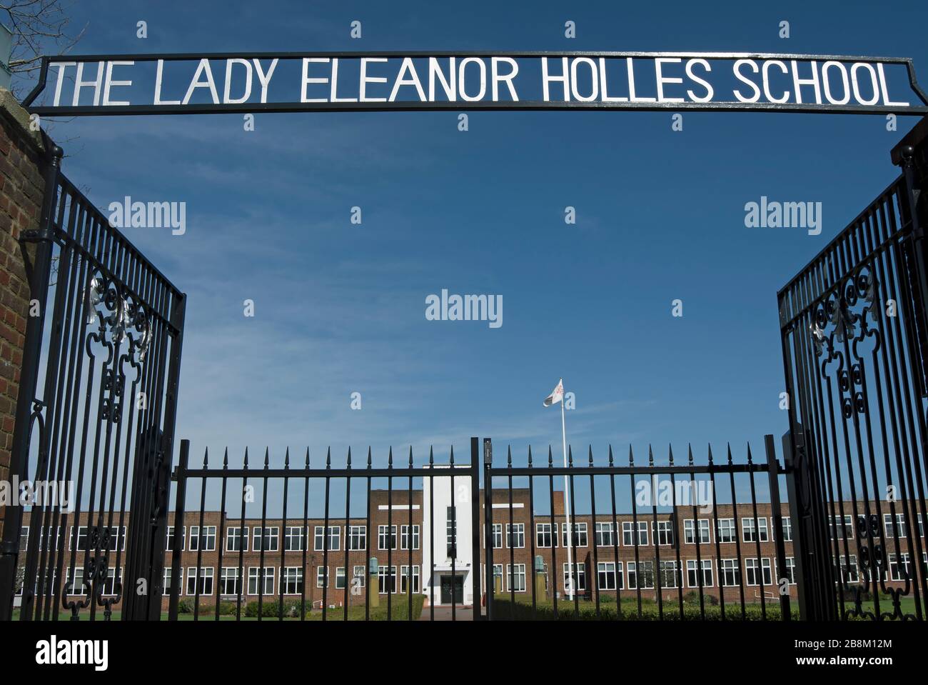 Exterieur der Lady eleanor holles School, einer unabhängigen Tagesschule für Mädchen, hampton, middlesex, england Stockfoto