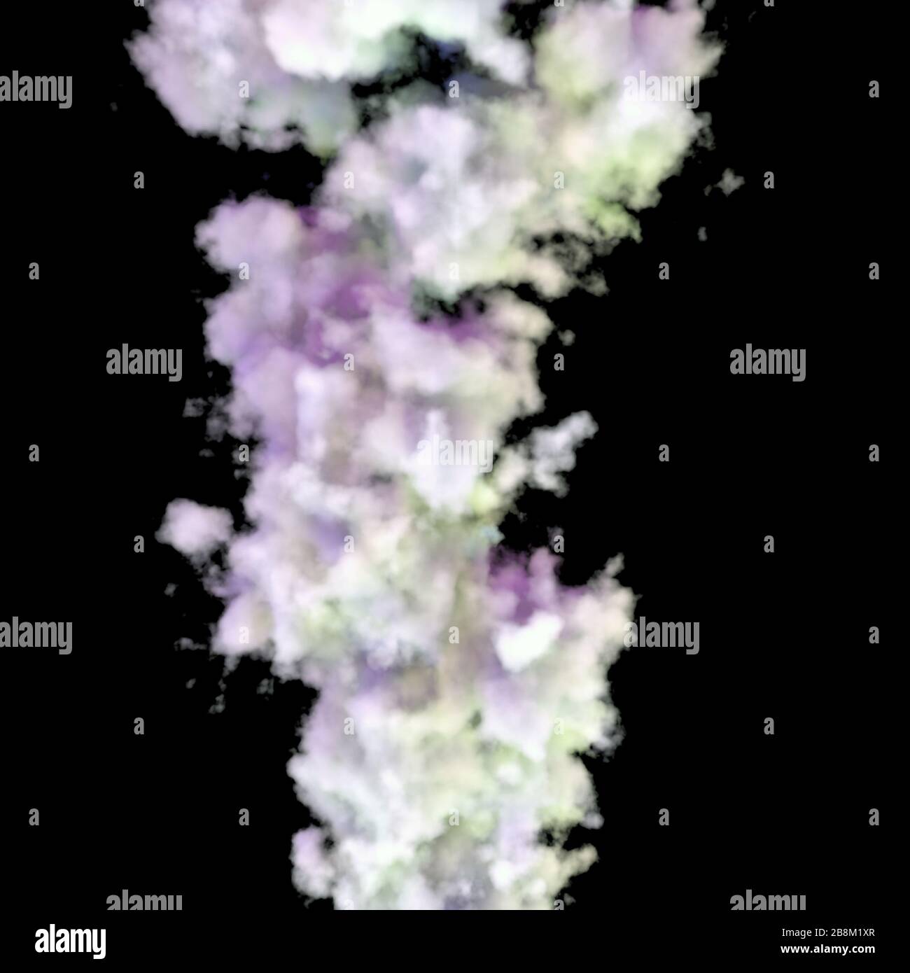 Vulkan Rauch arbeitet mehrfarbig mehrfarbig schwarz Hintergrund 3d Rendern Stockfoto