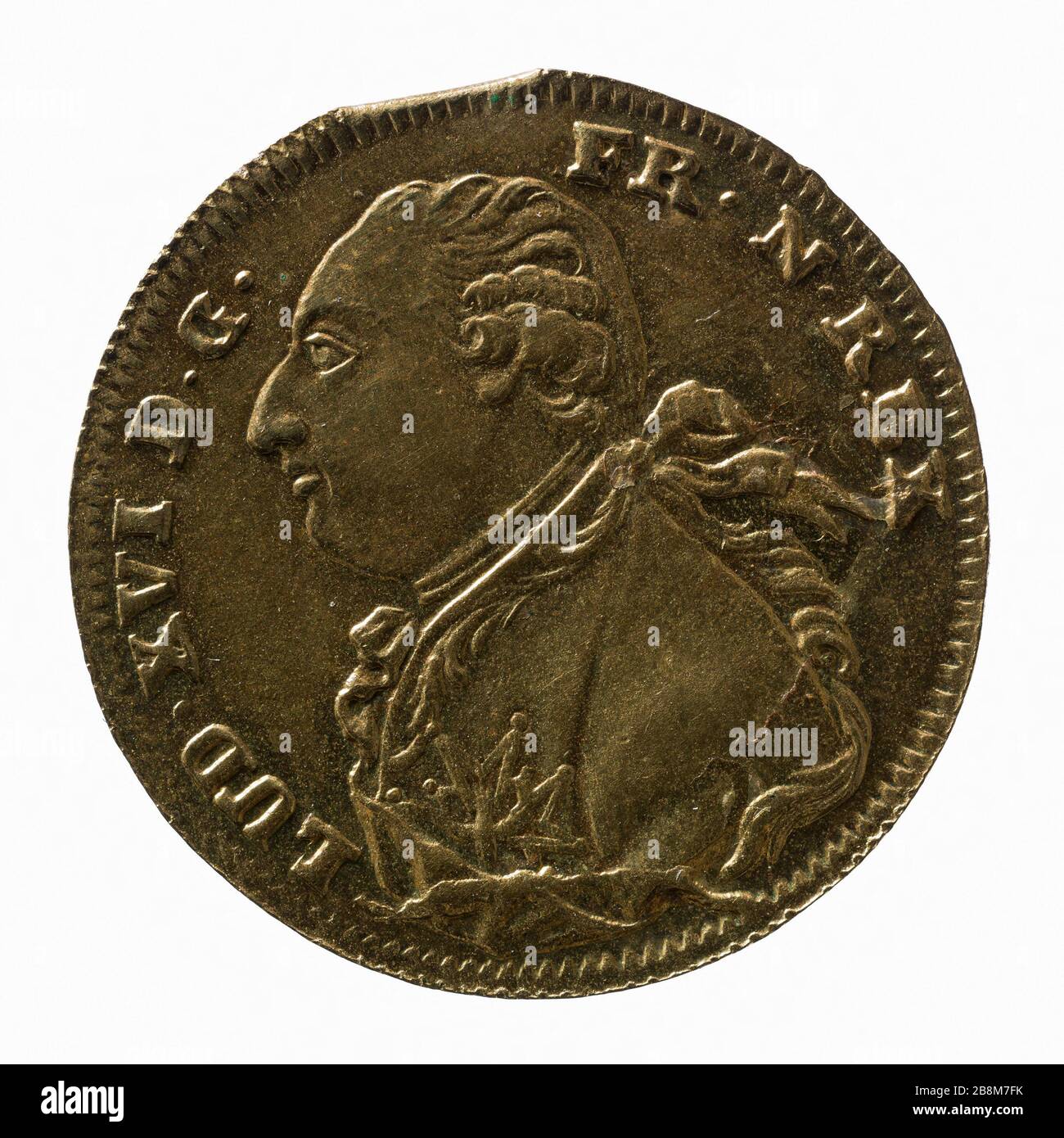 Ludwig XVI., König von Frankreich (174-173) Anonyme. Monnaie de Louis XVI, roi de France (174-173). Laiton. 17992. Paris, musée Carnavalet. Stockfoto